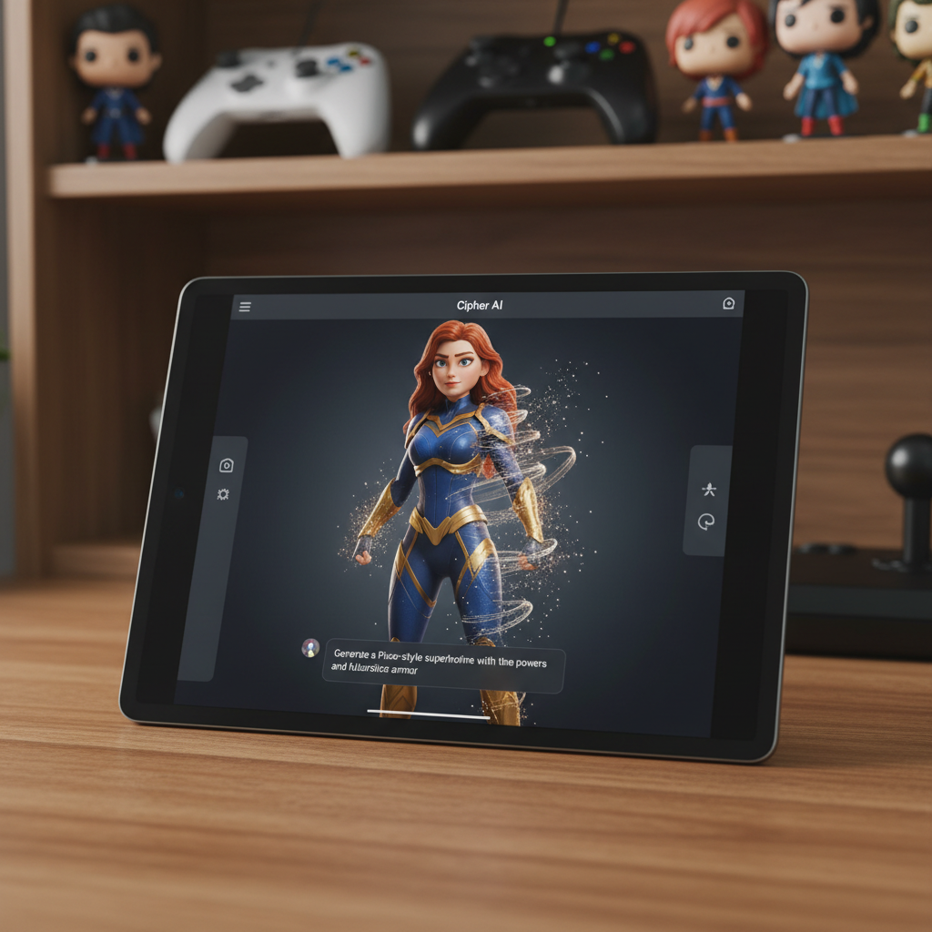 Cipher AI generating a 3D game character